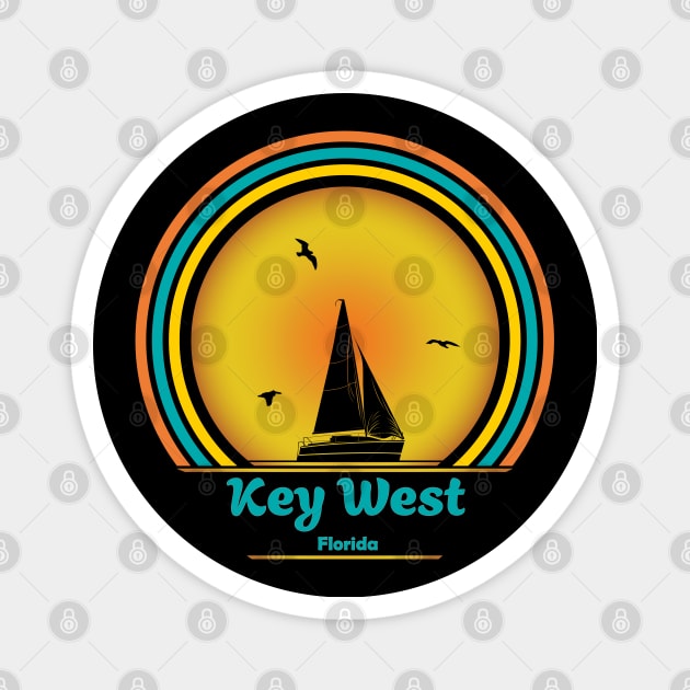 Key West Sailing Magnet by eighttwentythreetees